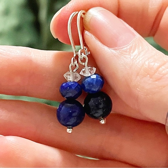 Hand Crafted Jewelry - Genuine Lapis and Herkimer Diamond Quartz!